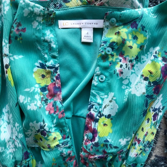 Teal floral dress - Picture 2 of 3